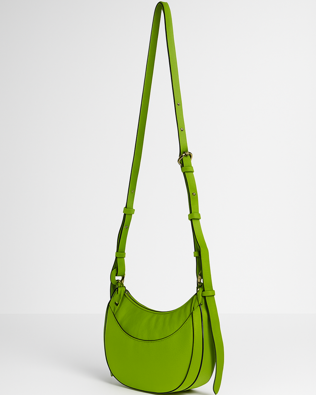 Demi Lune Cross Body Bag - Green Apple
