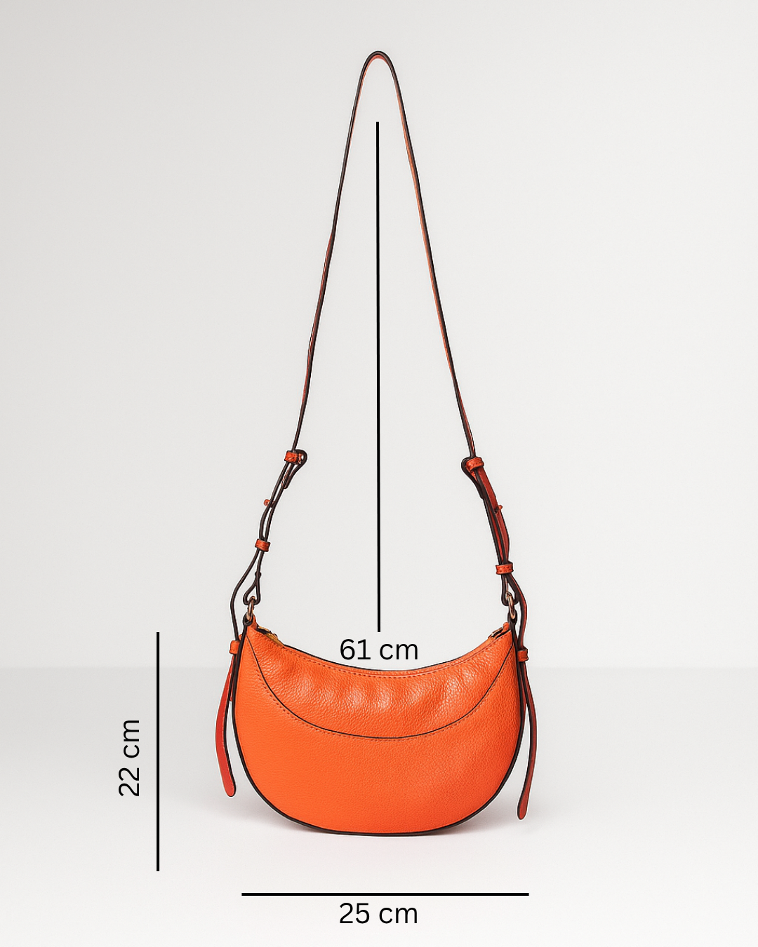 Demi Lune Cross Body Bag - Orange