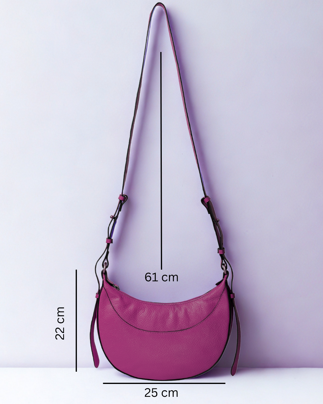 Demi Lune Cross Body Bag - Purple