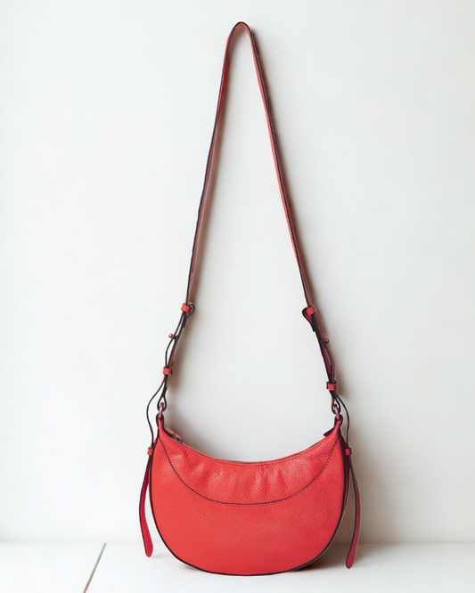 Demi Lune Cross Body Bag - Tomato Red