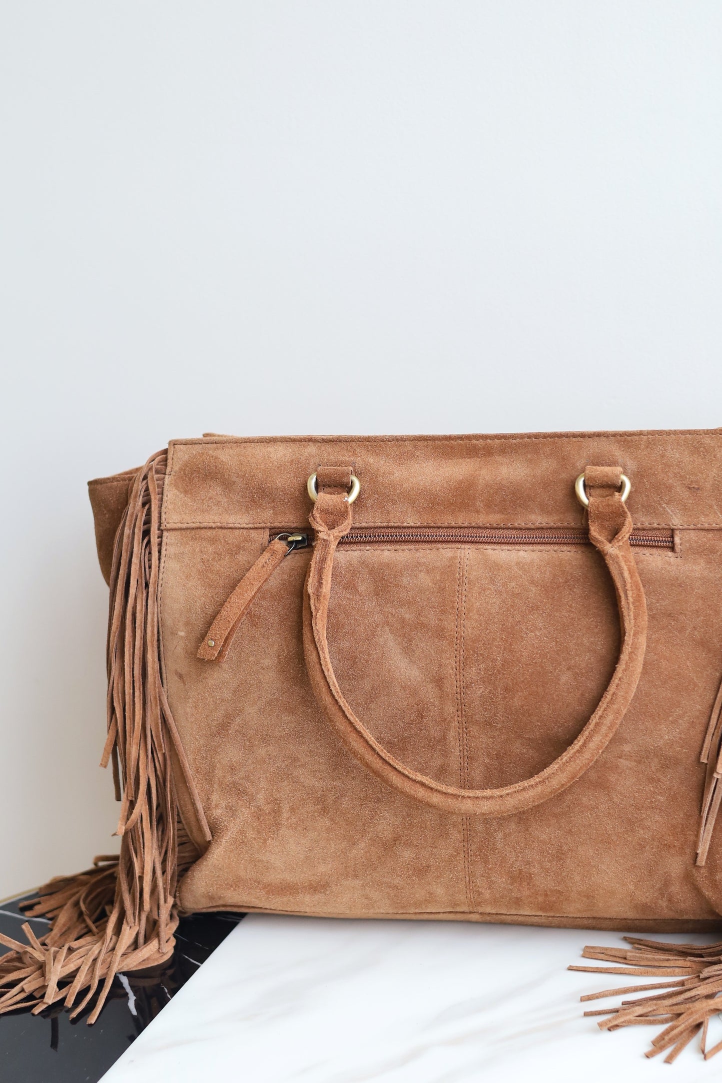 Tasseled Suede Wanderlust Handbag