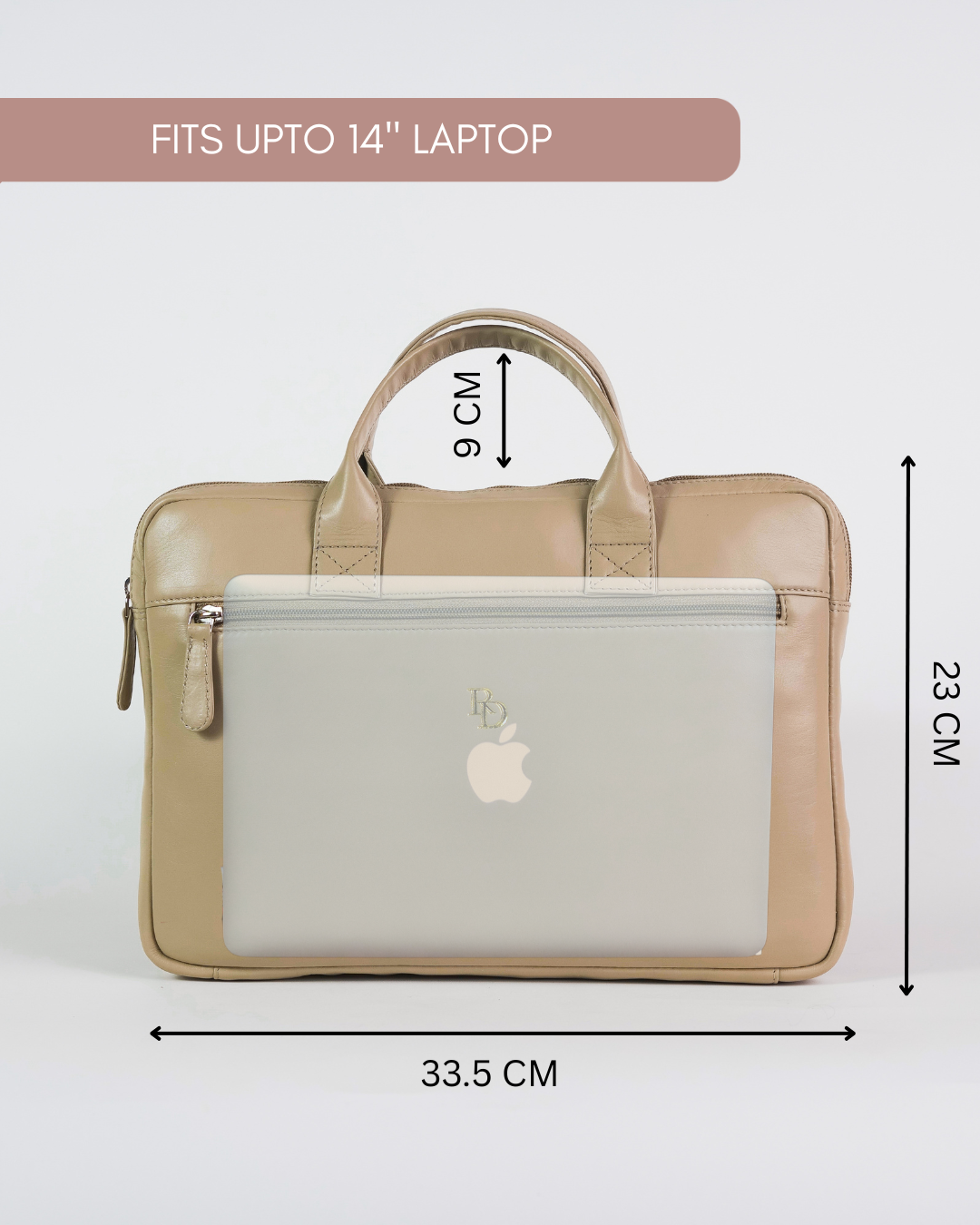 Snap Laptop Bag - Beige