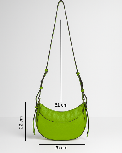 Demi Lune Cross Body Bag - Green Apple