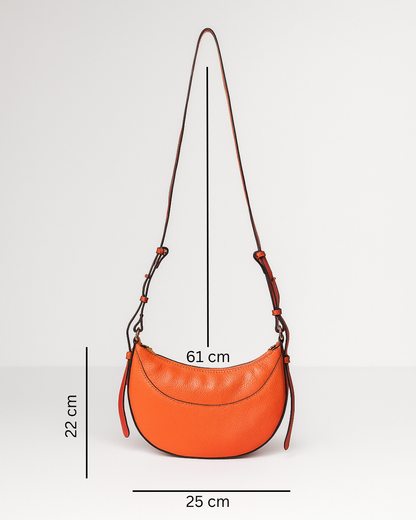 Demi Lune Cross Body Bag - Orange