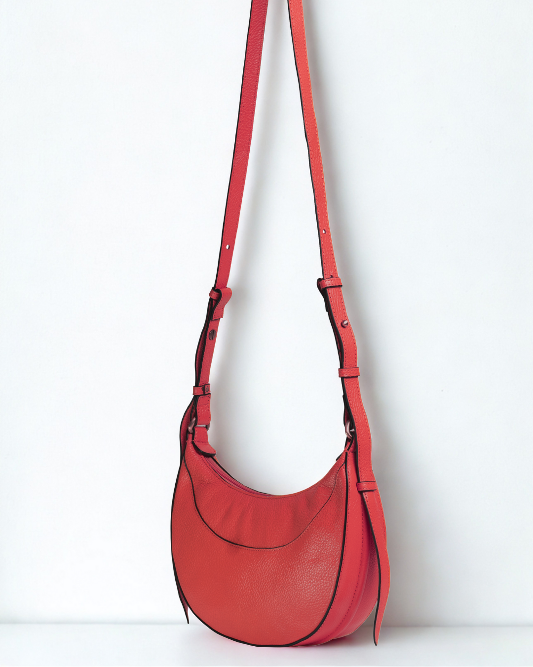 Demi Lune Cross Body Bag - Tomato Red