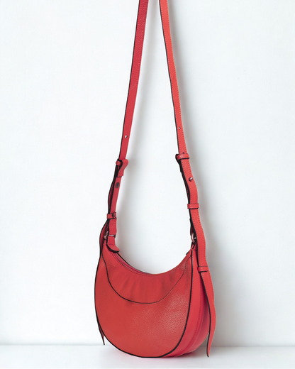Demi Lune Cross Body Bag - Tomato Red
