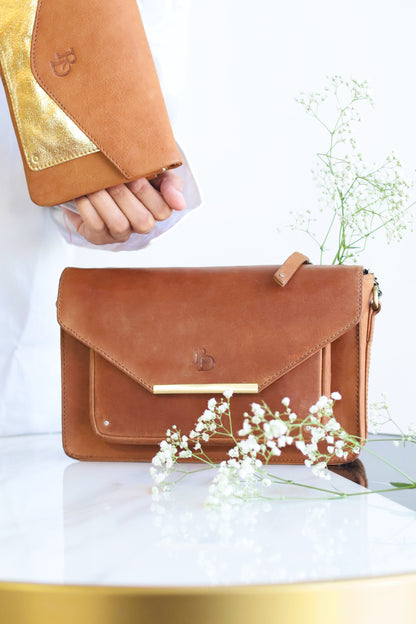 Rustic Elegance Tan sling bag